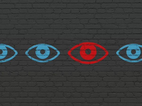 Safety concept: eye icon on wall background