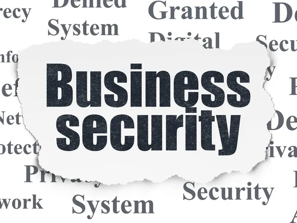 Концепції захисту: Безпека бізнесу на тлі Torn паперу — стокове фото
