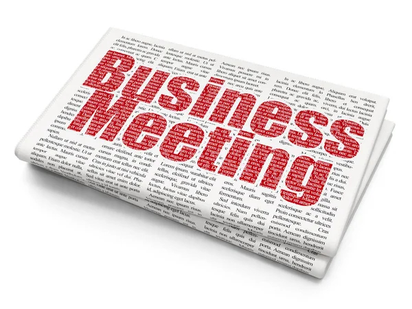Концепция бизнеса: деловая встреча на фоне газет — стоковое фото