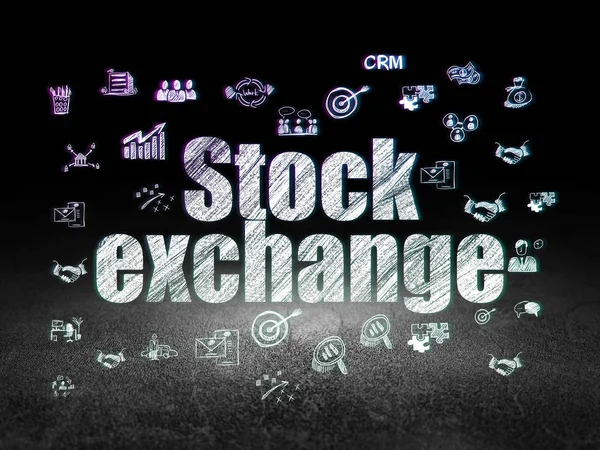 Business concept: Stock Exchange in grunge dark room — Stock Photo, Image