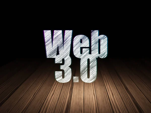 Web design concept: Web 3.0 in grunge dark room — Stock Photo, Image