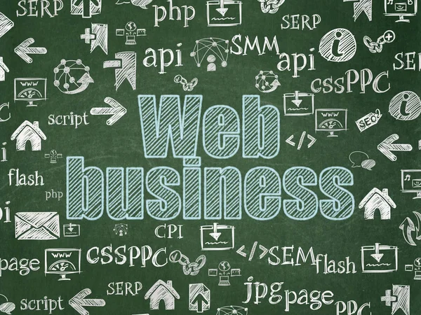 Web design concept: Web Business on School board background — Stock Photo, Image