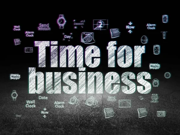 Conceito de tempo: Tempo para negócios no quarto escuro grunge — Fotografia de Stock