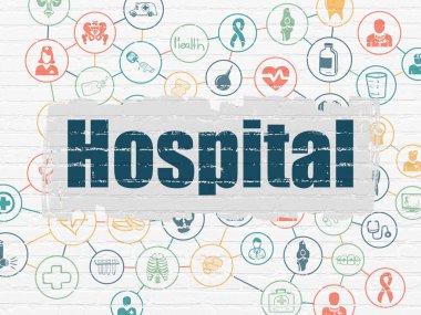 Sağlık kavramı: hastane duvar arka plan üzerinde