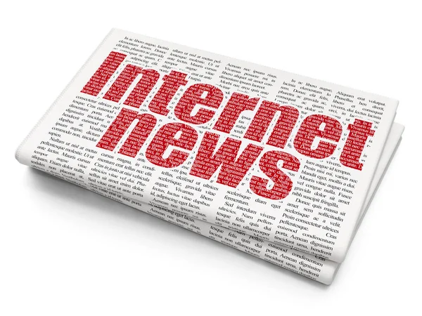 Concepto de noticias: Noticias de Internet en el fondo del periódico —  Fotos de Stock