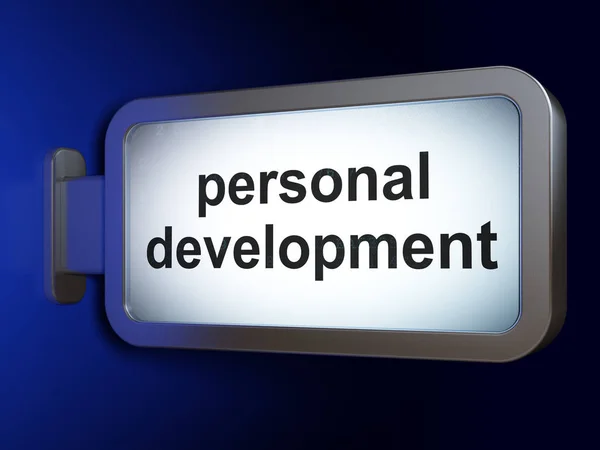 Učebnímu konceptu: osobní rozvoj na billboard pozadí — Stock fotografie