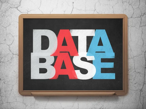 Konsep basis data: Database on School Board background — Stok Foto