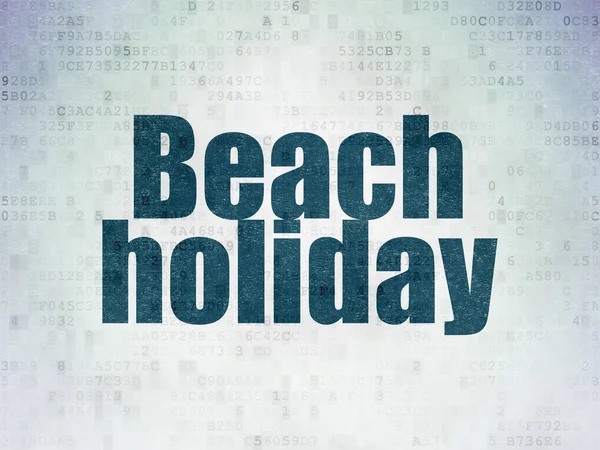 Koncepce cestovního ruchu: Beach Holiday na digitální Data papírové pozadí — Stock fotografie
