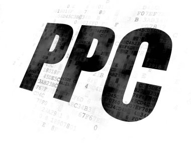 Pazarlama kavramı: Ppc dijital arka plan üzerinde