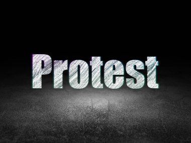 Siyasi kavram: grunge karanlık odada protesto
