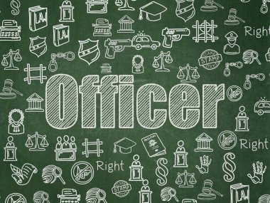 Hukuk kavramı: Memur okul yönetimi arka plan üzerinde