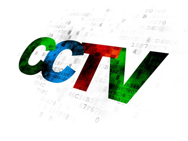 Concepto de seguridad: CCTV sobre fondo digital — Foto de Stock