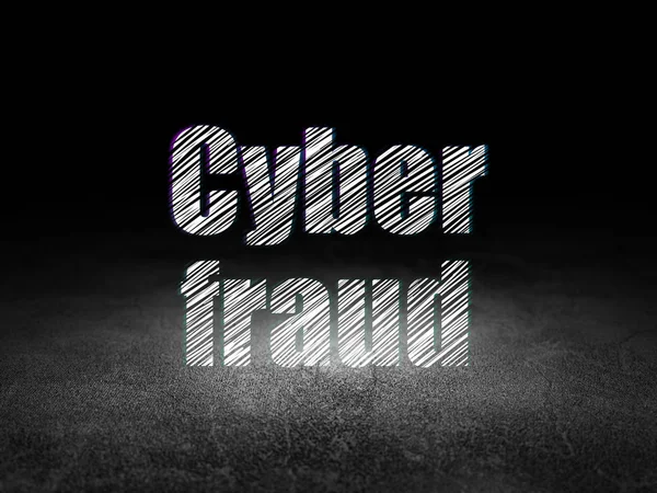 Concept de sécurité : Cyber Fraud in grunge dark room — Photo