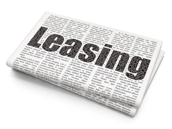 Obchodní koncept: Leasing na pozadí noviny — Stock fotografie