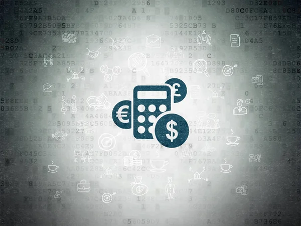 金融の概念: デジタル データ用紙の背景上の電卓 — ストック写真