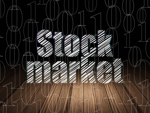 Концепція бізнесу: фондовий ринок в гранжевій темній кімнаті — стокове фото