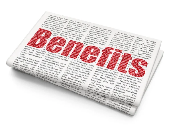 Finance concept: Benefits on Newspaper background — Stock Photo, Image