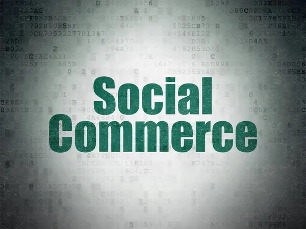 Conceito de marketing: Comércio social sobre fundo de papel de dados digitais — Fotografia de Stock