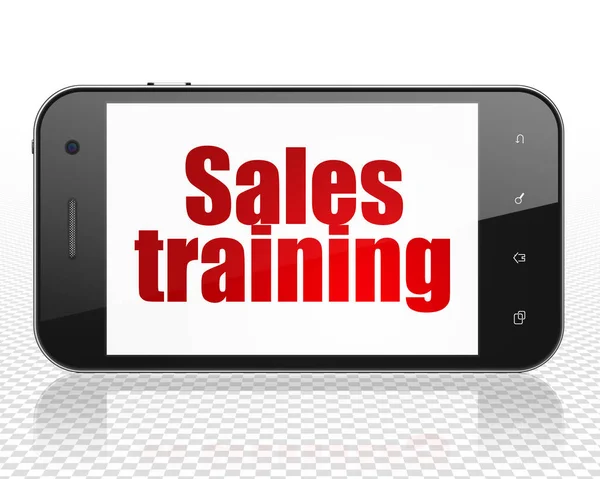 Marketing concept: Smartphone met Sales Training op display — Stockfoto