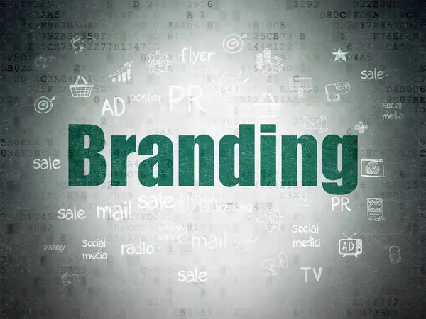 Advertising concept: Branding on Digital Data Paper background — Stock Photo, Image