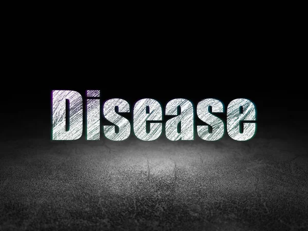 Koncepcja zdrowia: choroba w ciemnym pokoju grunge — Zdjęcie stockowe