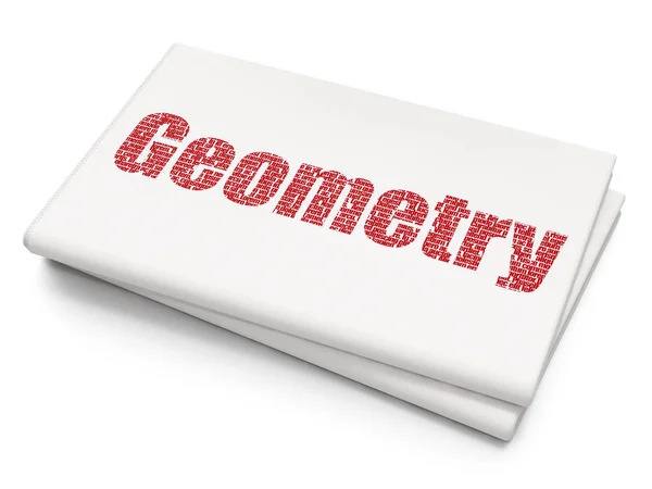 Studeren concept: geometrie op lege krant achtergrond — Stockfoto