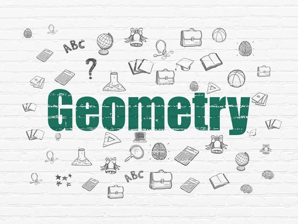 Koncepcja studia: geometria na tle ściany — Zdjęcie stockowe