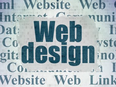Web Tasarım: Web tasarım dijital veri kağıt arka plan üzerinde