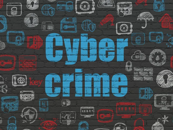 セキュリティの概念: 壁の背景に対するサイバー犯罪 — ストック写真