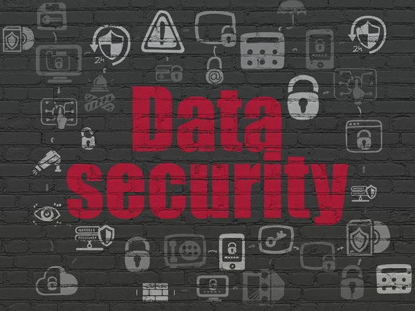 Schutzkonzept: Datensicherheit vor dem Hintergrund der Wand — Stockfoto