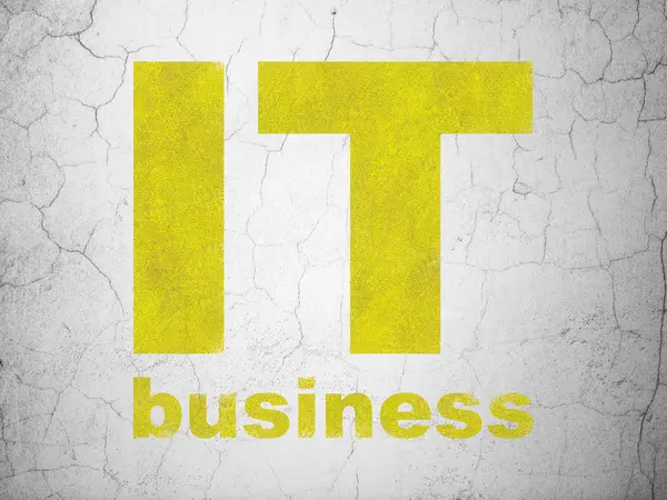 Conceito de negócio: Negócios de TI no fundo da parede — Fotografia de Stock