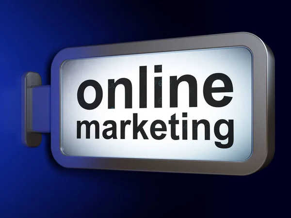 Koncepcja marketingu: Marketing Online na tle Billboardu — Zdjęcie stockowe