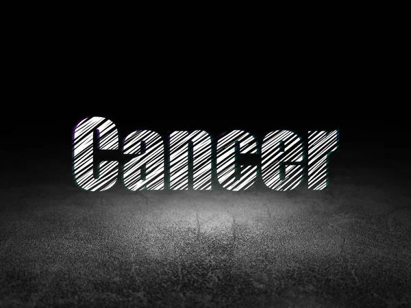 医学概念︰ 癌症在 grunge 黑暗的房间里 — 图库照片