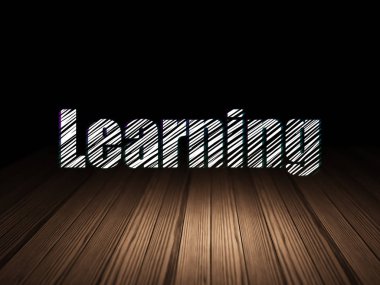 Eğitim kavramı: grunge karanlık odada öğrenme