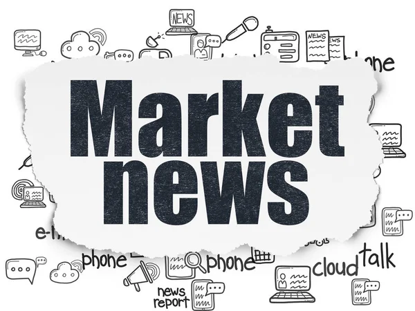 News concept: Market News on Torn Paper background — Stock Photo, Image