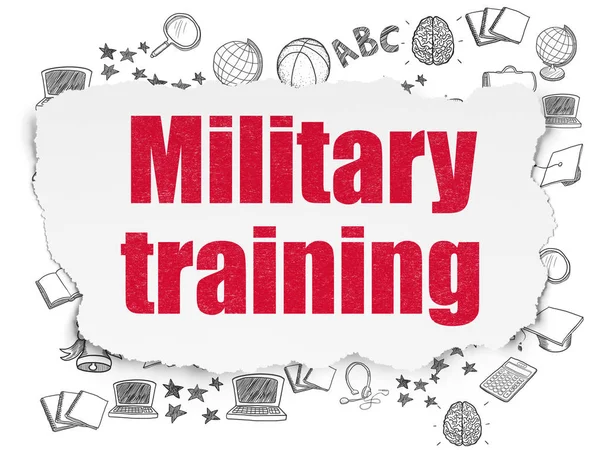 Concetto di studio: formazione militare su sfondo carta strappata — Foto Stock