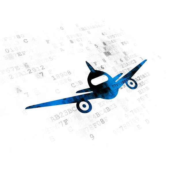 Concept de voyage : Aéronefs sur fond numérique — Photo