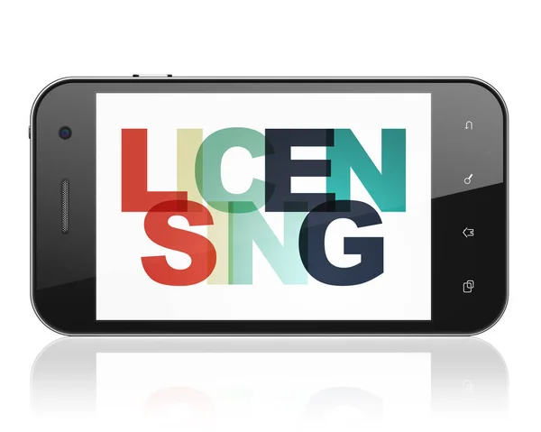 Concepto de ley: Smartphone con licencia en pantalla —  Fotos de Stock