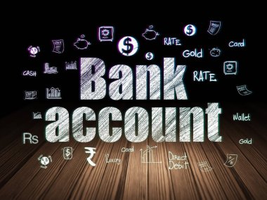 Para birimi kavramı: grunge karanlık odada banka hesabı