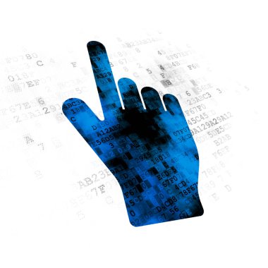 Web tasarım konsepti: dijital arka plan üzerinde fare imleci
