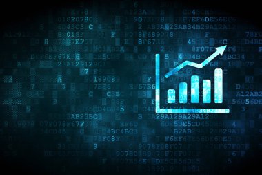 Haber kavramı: büyüme grafik dijital arka plan üzerinde
