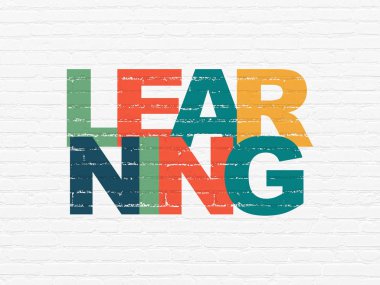 Eğitim kavramı: duvar arka plan üzerinde öğrenme