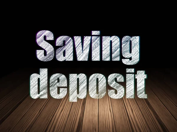 Money concept: Saving Deposit in grunge dark room — Stock Photo, Image