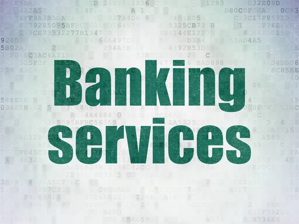 Банківська концепція: банківські послуги на фоні цифрових даних — стокове фото
