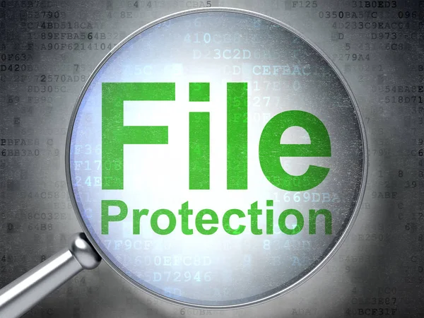 Concetto di privacy: protezione file con vetro ottico — Foto Stock