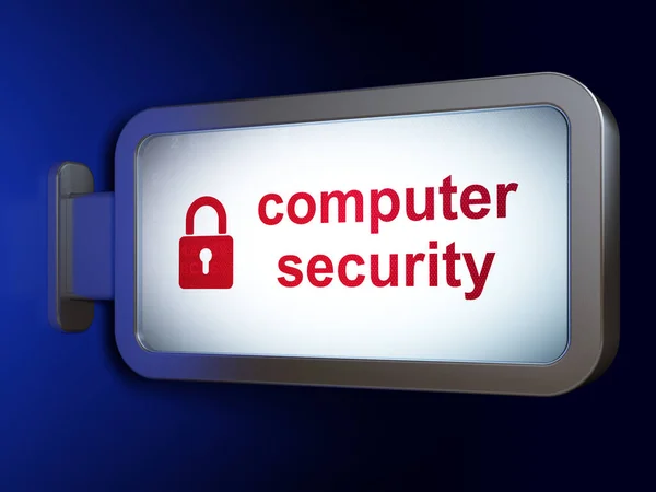 Safety concept: Computer Security and Closed Padlock on billboard background — Stock Photo, Image