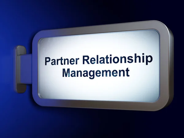 Koncepcja biznesowa: Partner Relationship Management na tle Billboardu — Zdjęcie stockowe