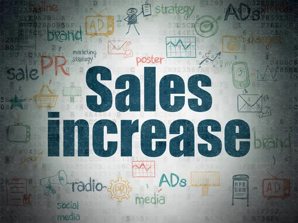 Έννοια της διαφήμισης: αύξηση πωλήσεων στο ψηφιακό χαρτί δεδομένα παρασκηνίου — Φωτογραφία Αρχείου