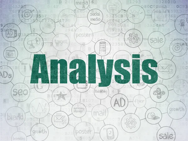 Marknadsföringskoncept: Analys på Digital Data Paper bakgrund — Stockfoto