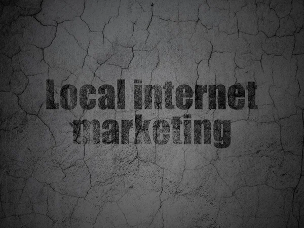 Concetto pubblicitario: Internet Marketing locale su sfondo grunge wall — Foto Stock